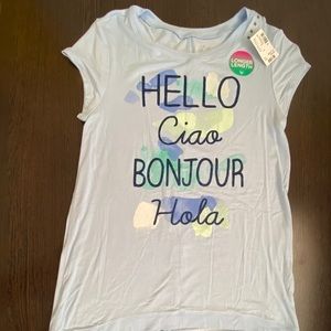 Justice NWT Light blue Shirt Longer Length